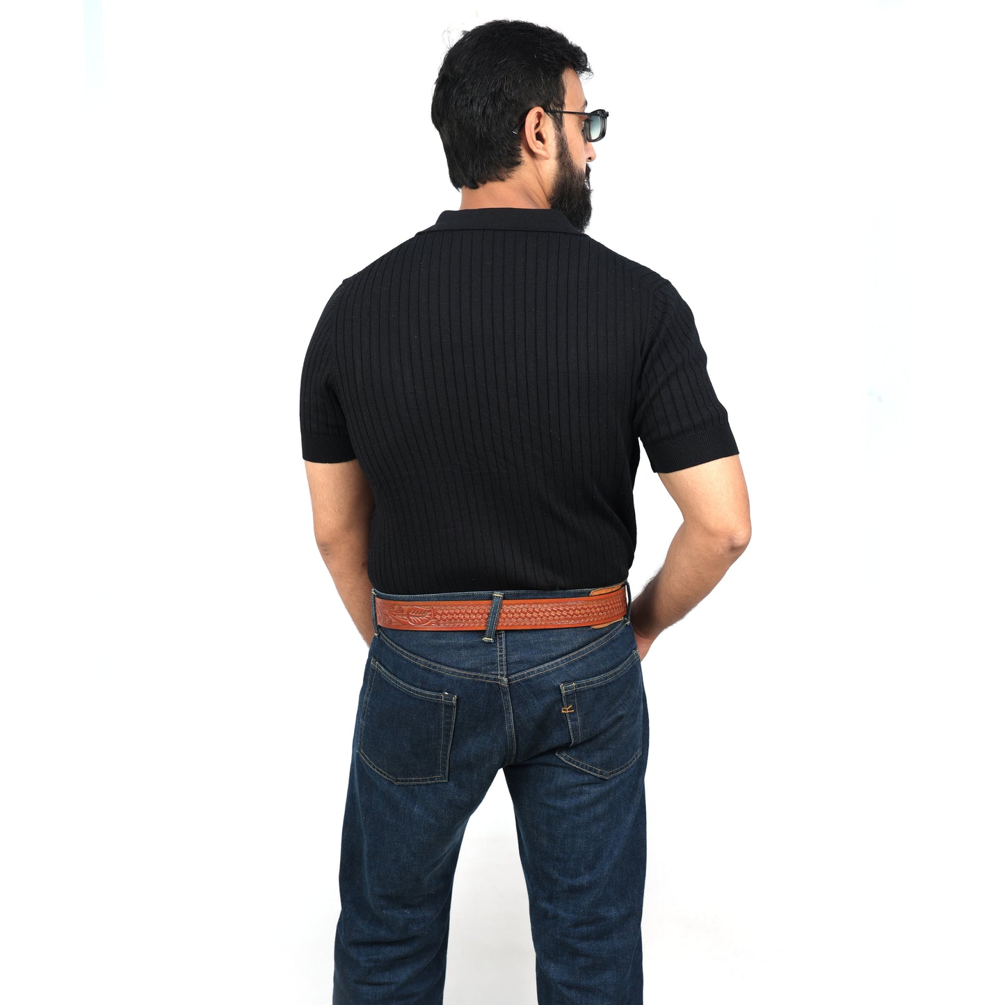 Berbanto Two Tone Tan Leather Western Belt with Western Engraved Silver Buckle + Free Antique Plain Buckle