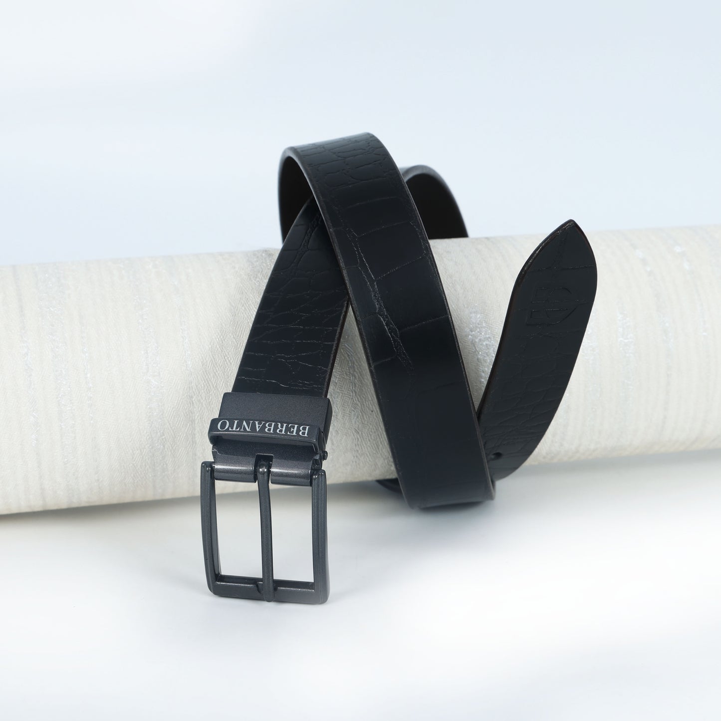 Berbanto® Premium Reversible Belt – Single Leather | Croc & Full-Grain | No-Paste Craftsmanship