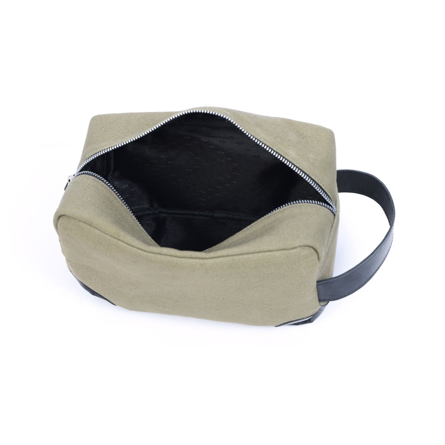 Berbanto Urban Voyager Dopp Kit – Olive Canvas & Black Leather Travel Toiletry Bag