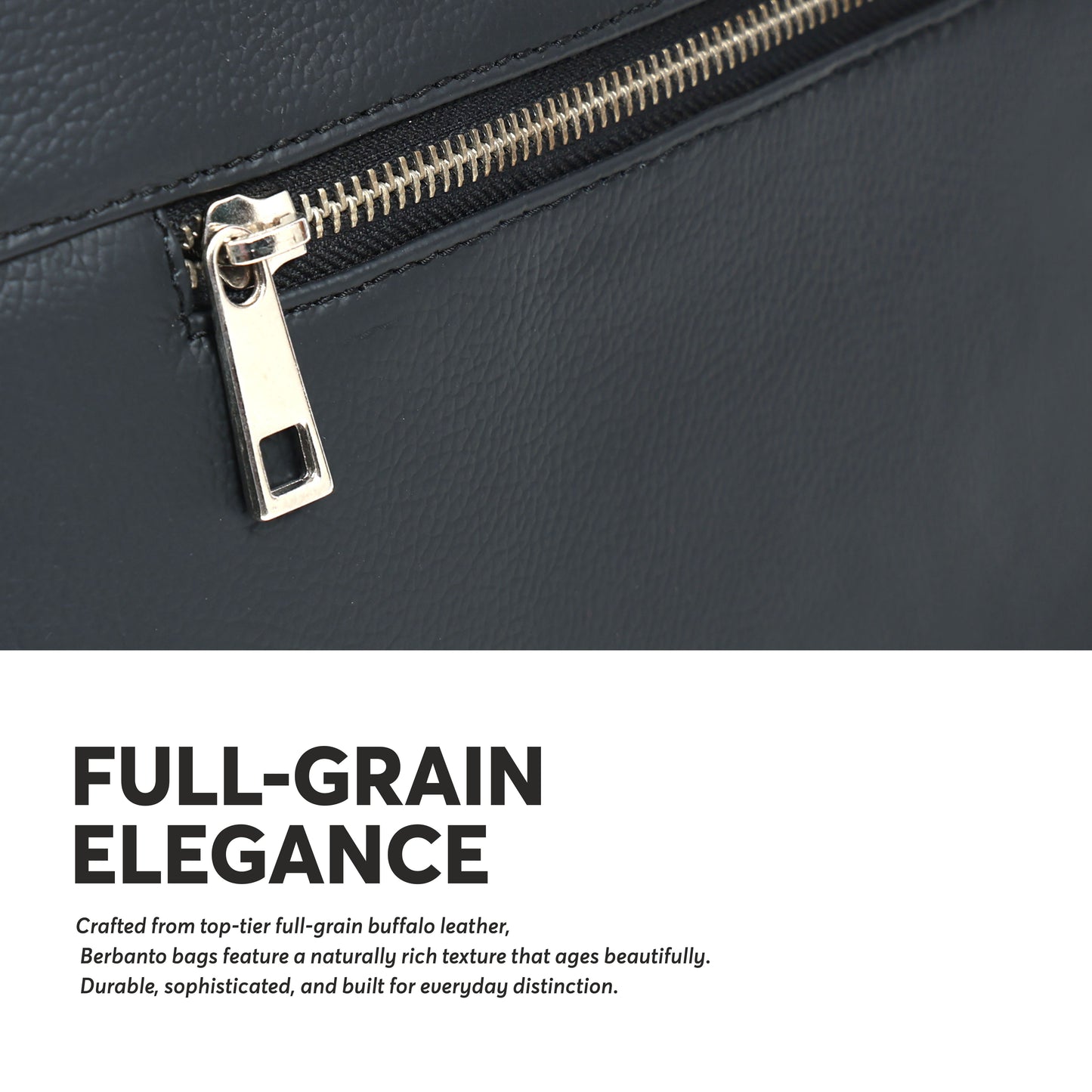 Black Full-Grain Leather Laptop Bag