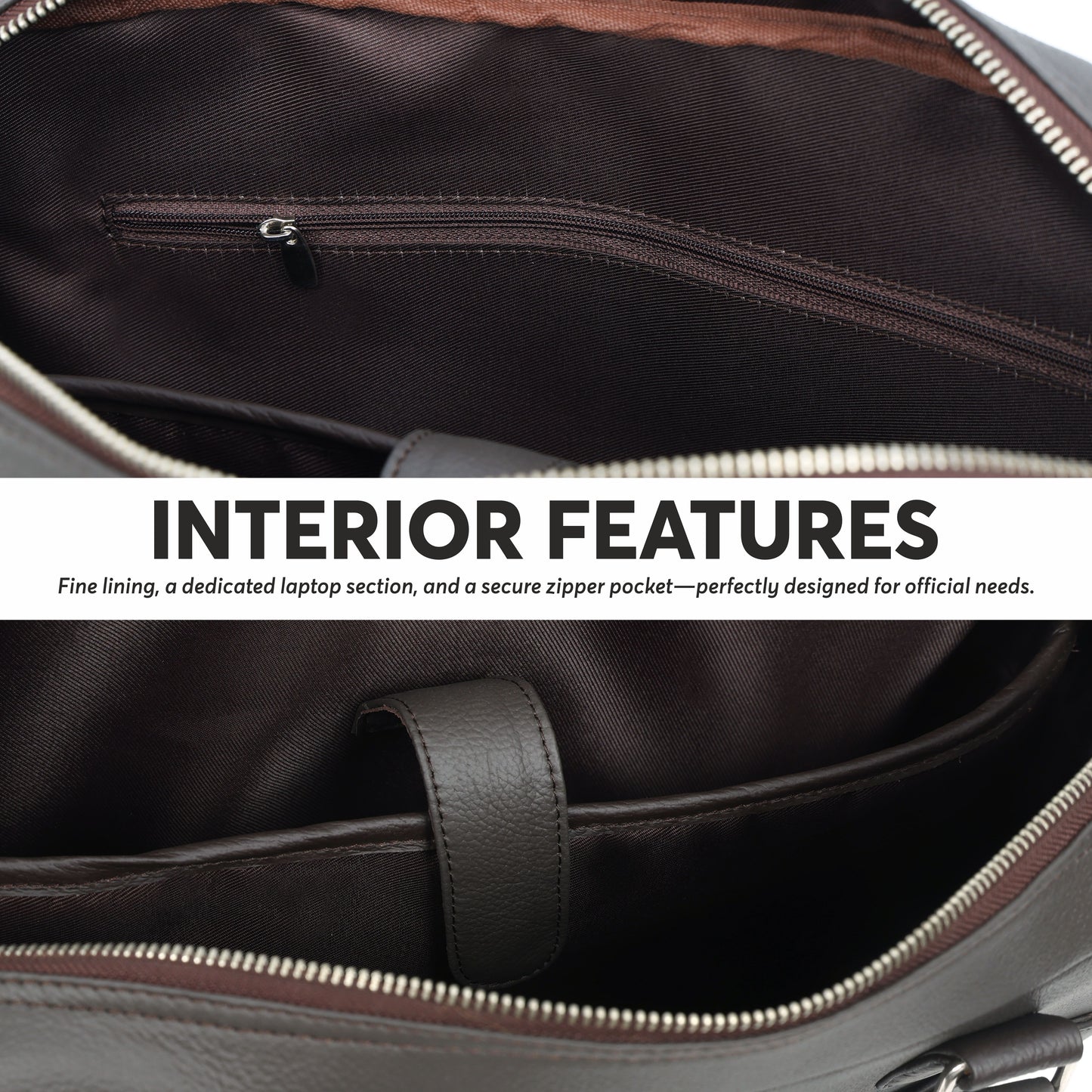 Dark Brown Full-Grain Leather Laptop Bag