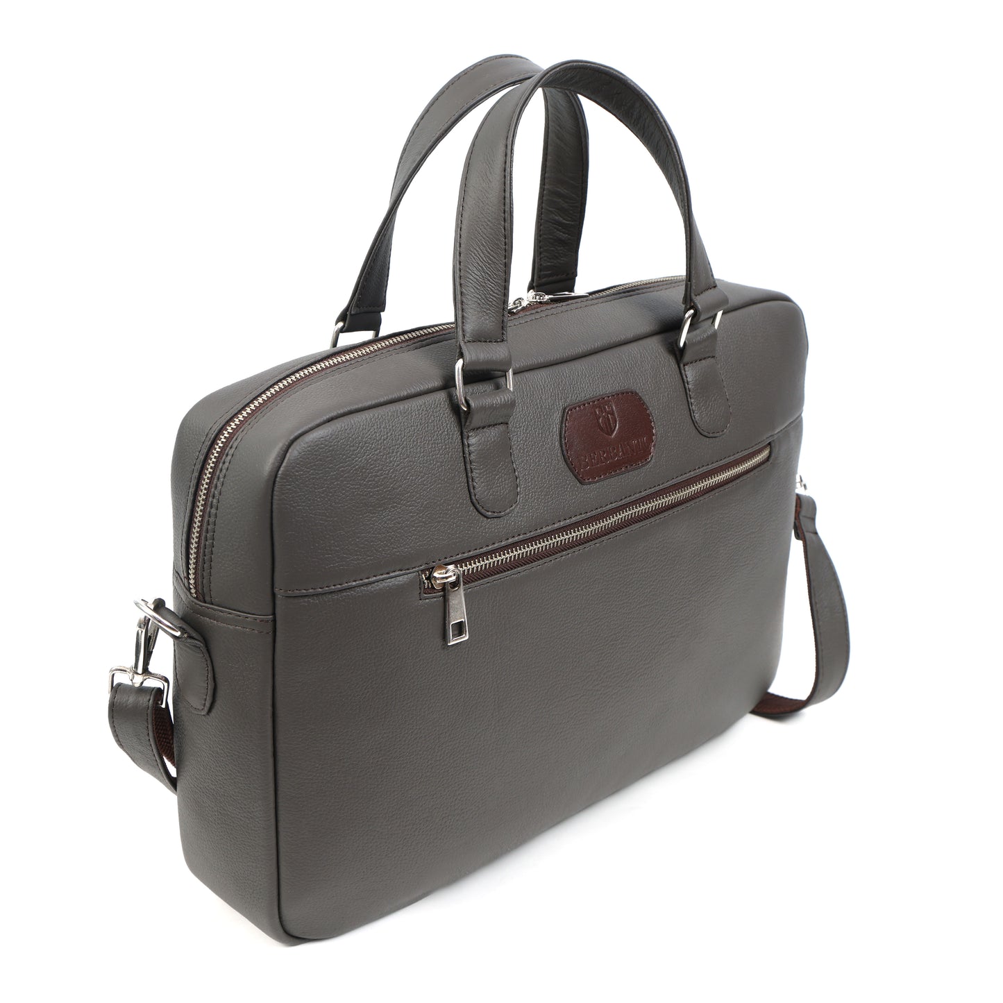 Dark Brown Full-Grain Leather Laptop Bag
