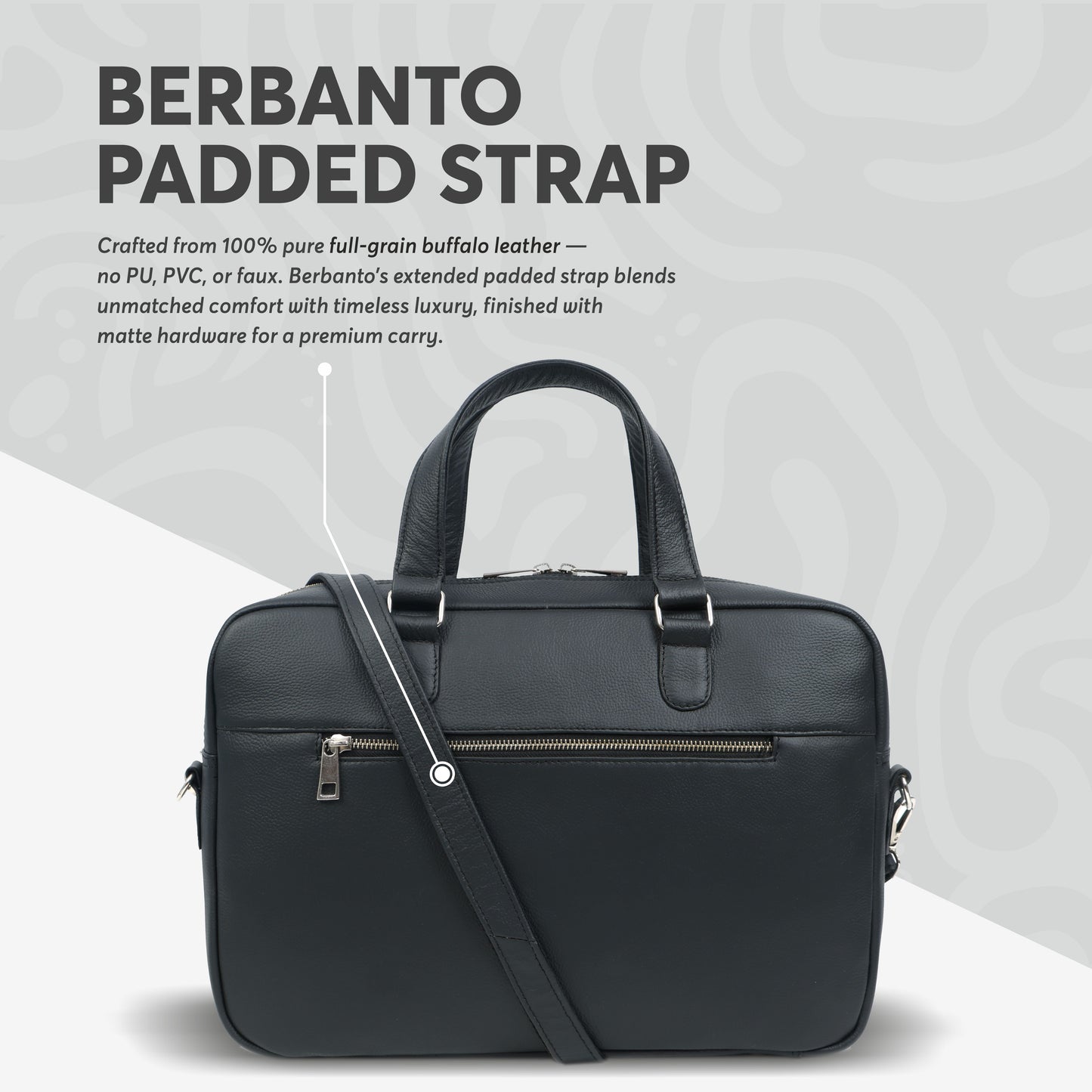 Black Full-Grain Leather Laptop Bag