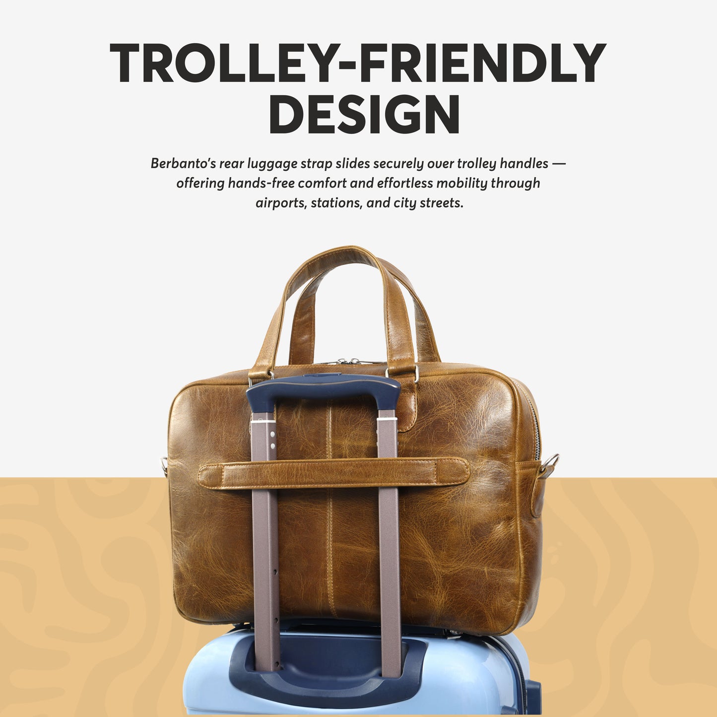Tan Full-Grain Crunch Leather Laptop Bag