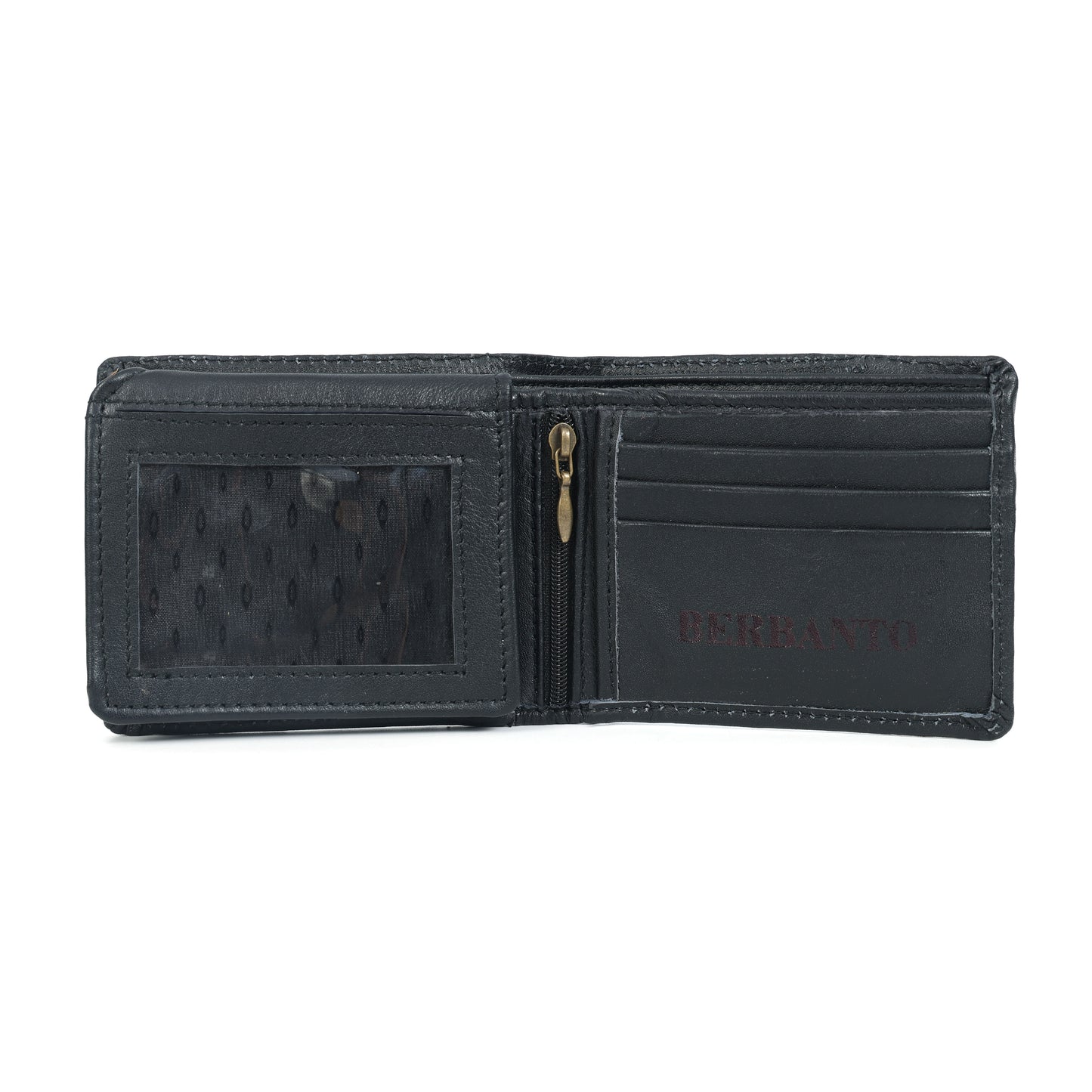 Handmade Leather Gaucho (Polo) Wallet – Matt-Black Bifold with Red & Blue Argentine Embroidery