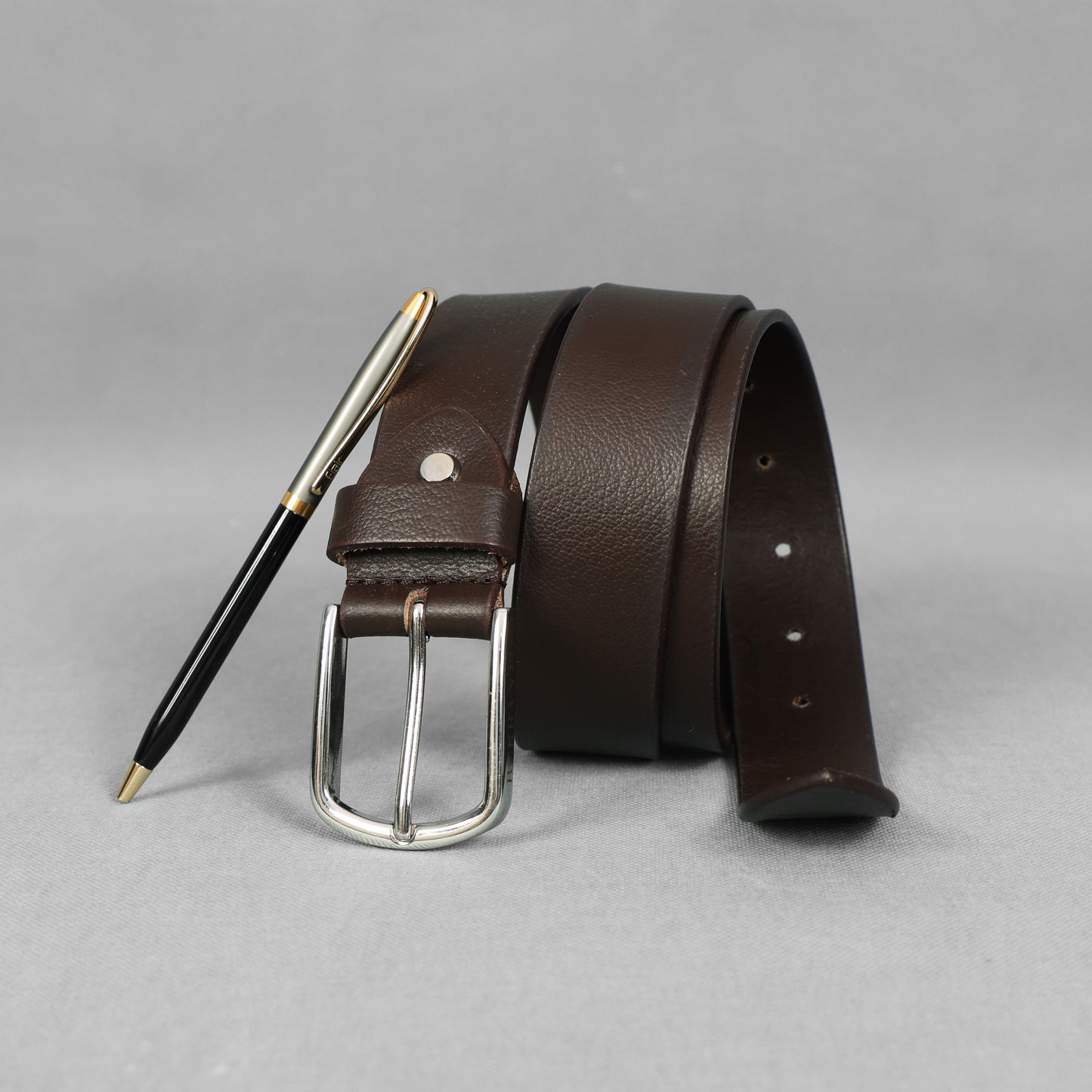 Dark Brown Full Grain Leather Belt – Classic Genuine Leather