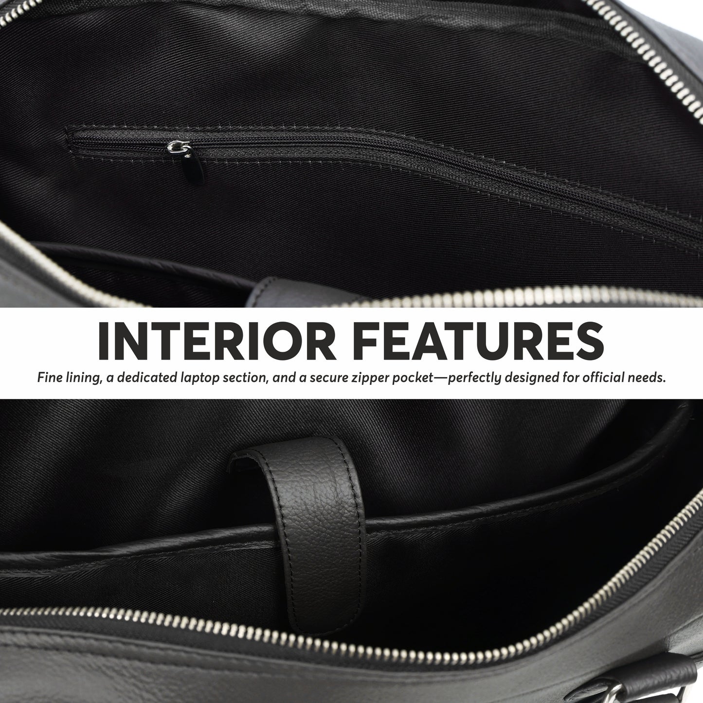 Black Full-Grain Leather Laptop Bag