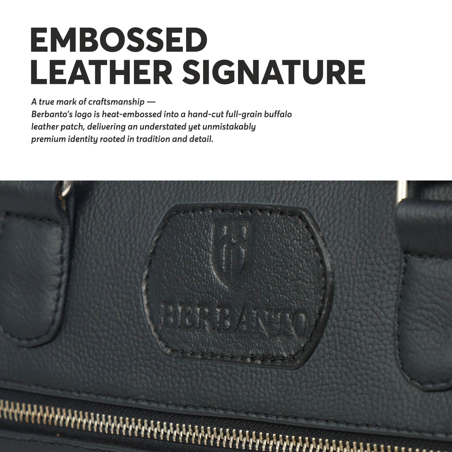 Black Full-Grain Leather Laptop Bag