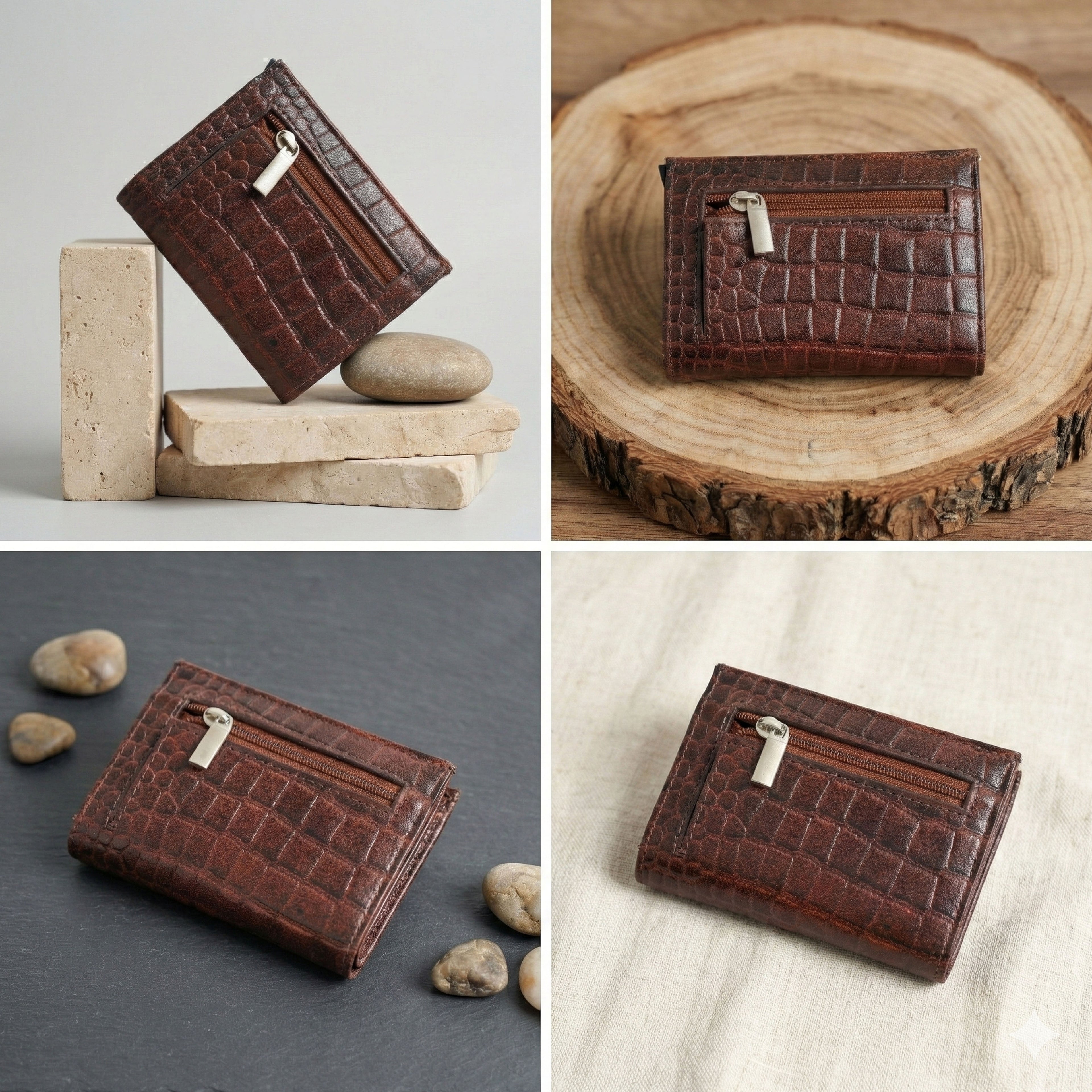 Berbanto Pop‑Up Shield Wallet - Deep Chestnut