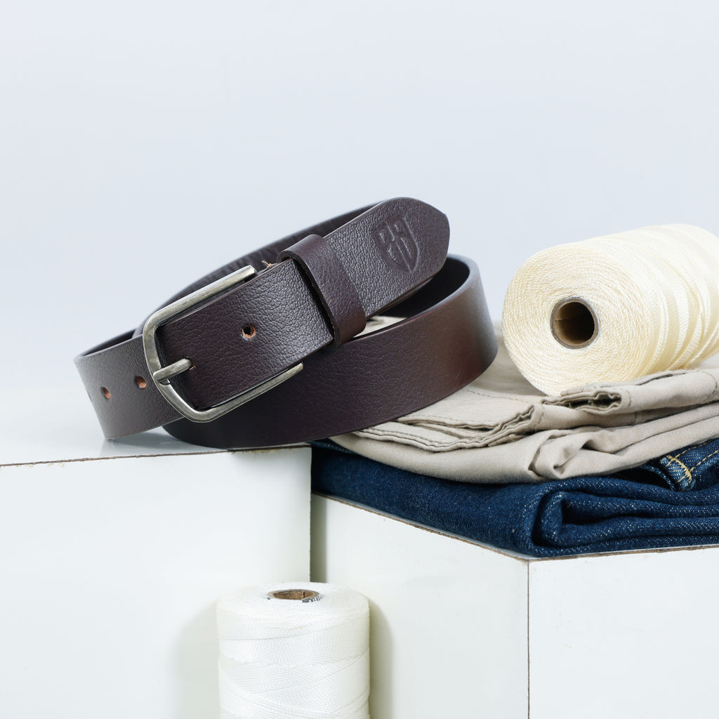 Berbanto Oxford Leather Belt - Dark Brown