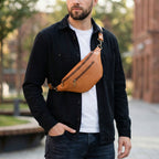 Berbanto Viceroy Sling | British Tan Leather Crossbody Bag for Men & Women