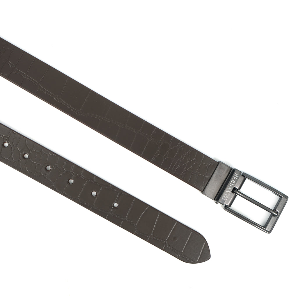 Berbanto Premium Reversible Belt – Croc & Full-Grain