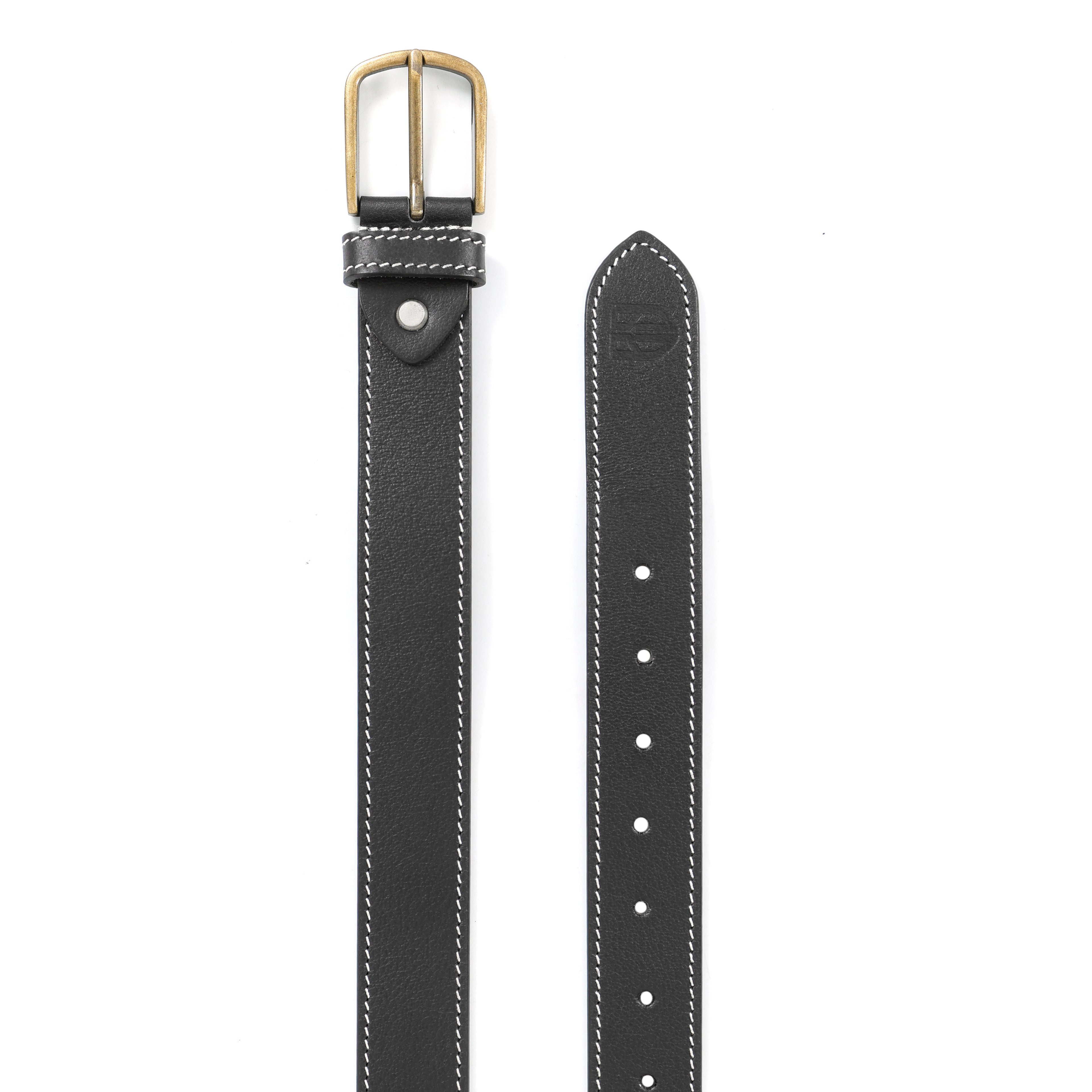 Berbanto Milano Stitch Leather Belt - Black