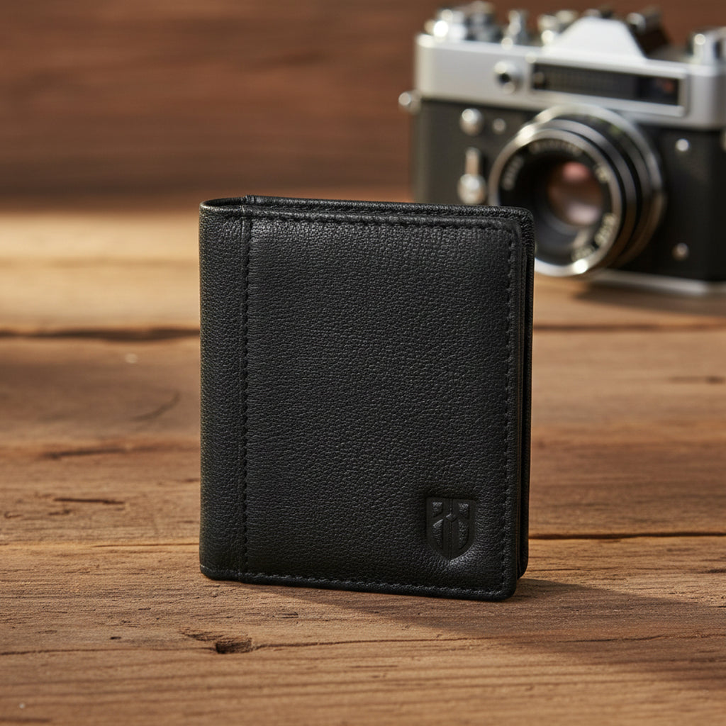 Berbanto Midnight Pebble Bifold Wallet – Pebbled Full-Grain Leather