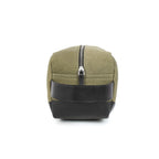 Urban Voyager Dopp Kit – Olive Canvas & Black Leather Travel Toiletry Bag