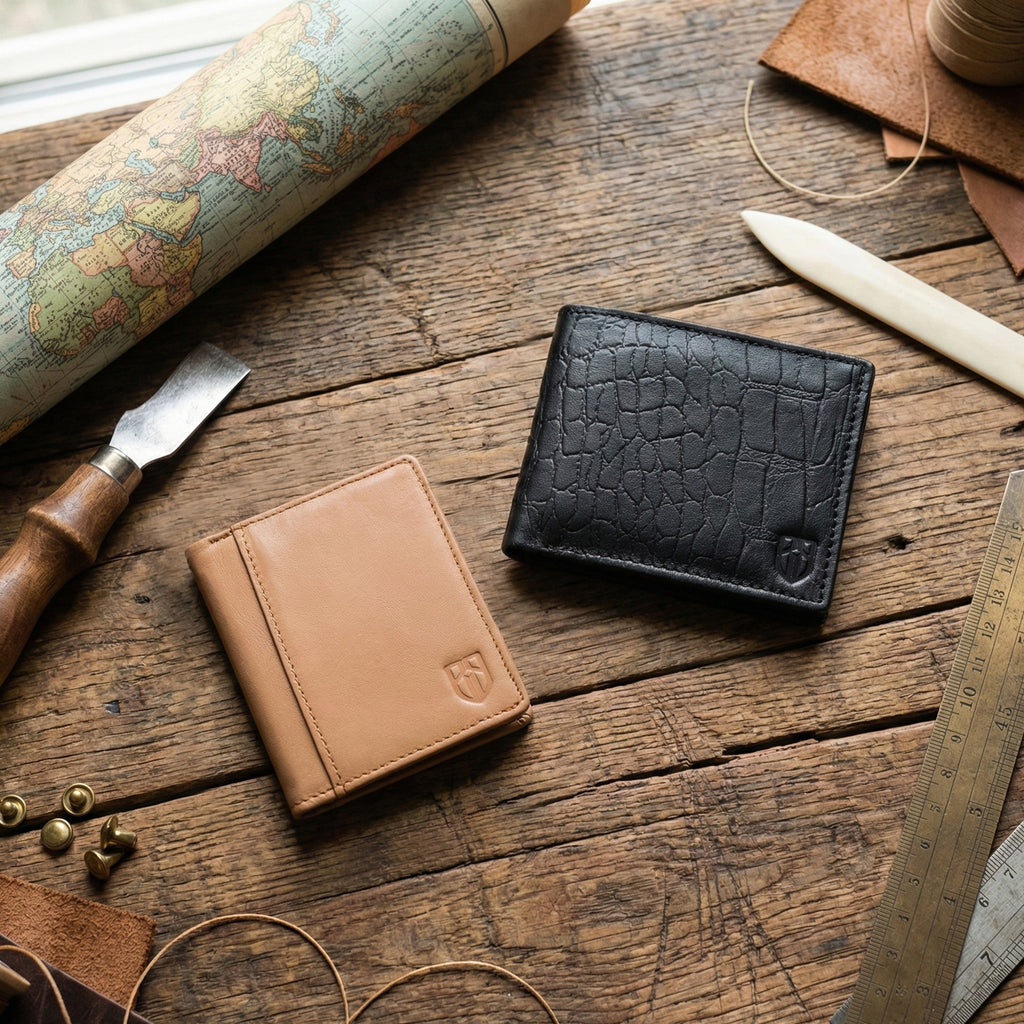Berbanto Desert Sand Bifold Wallet – Minimal Full-Grain Leather
