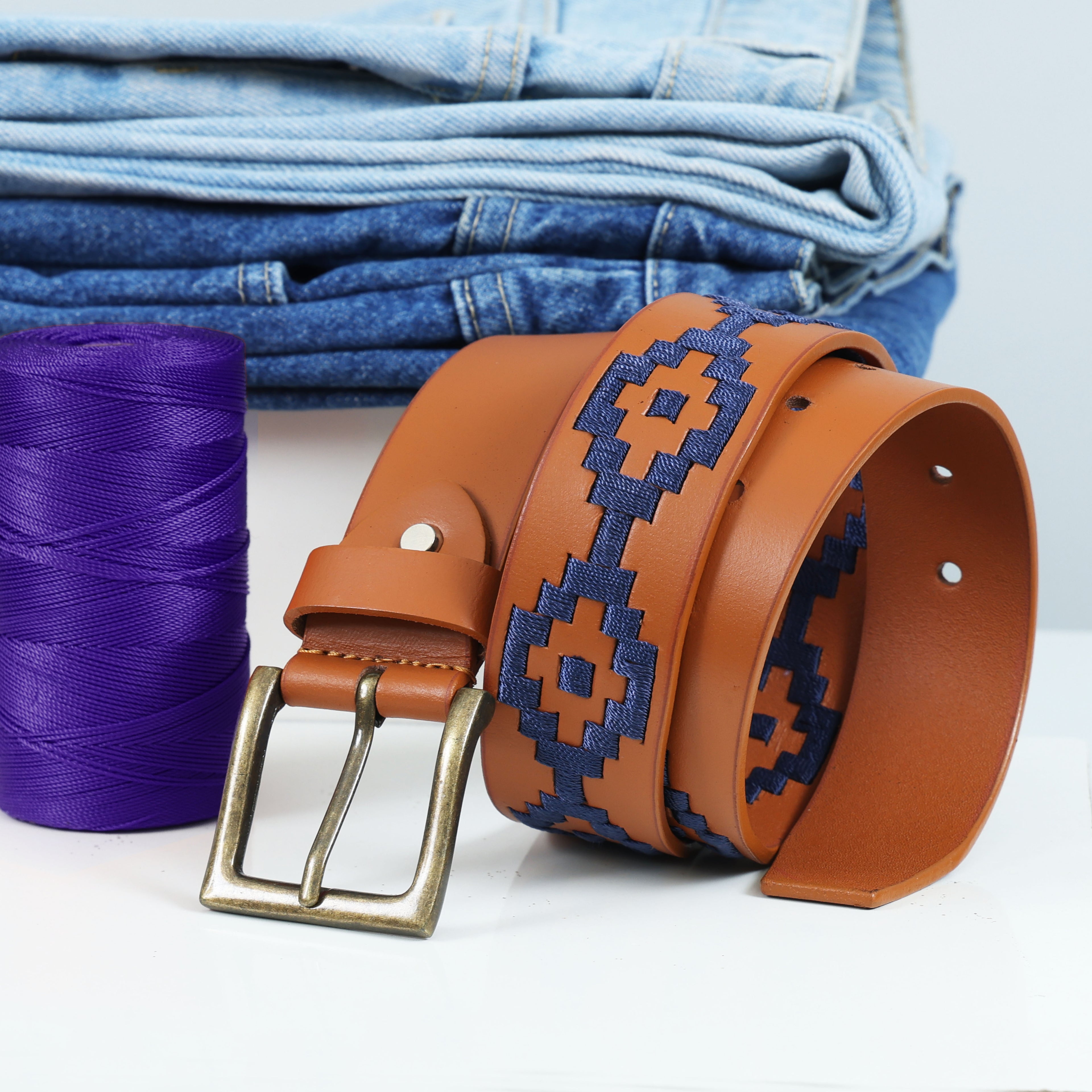 Berbanto Hudson Full-Grain Polo Belt - Tan Leather