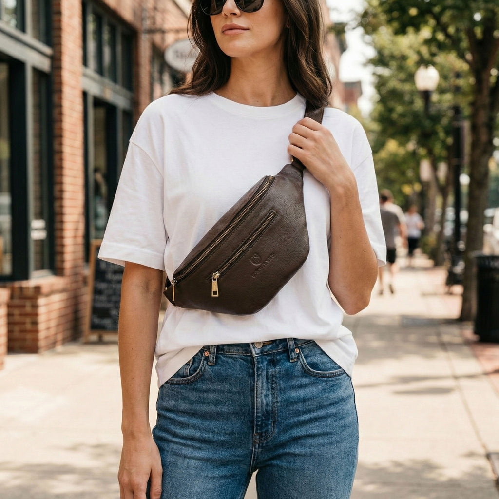 Berbanto Viceroy Sling | Espresso Brown Leather Crossbody Bag for Men & Women