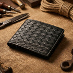 Berbanto Woven Luxe Bifold Wallet – Obsidian Weave
