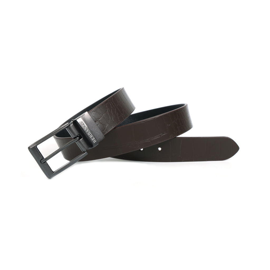 Berbanto Premium Reversible Belt – Croc & Full-Grain