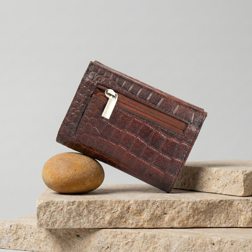 Berbanto Pop‑Up Shield Wallet - Deep Chestnut