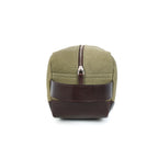Urban Voyager Dopp Kit – Olive Canvas & Brown Leather Travel Toiletry Bag