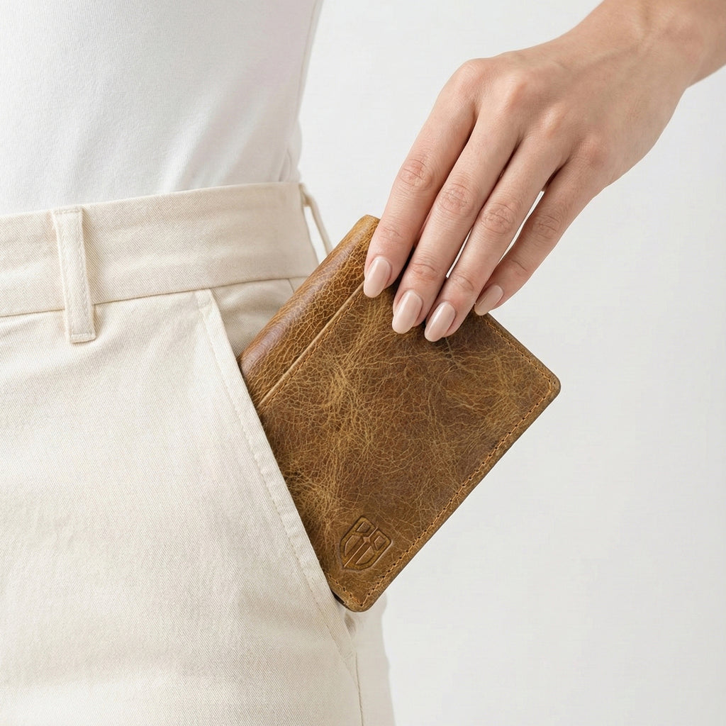 Berbanto Antique Saddle Bifold Wallet – Distressed Full-Grain Leather