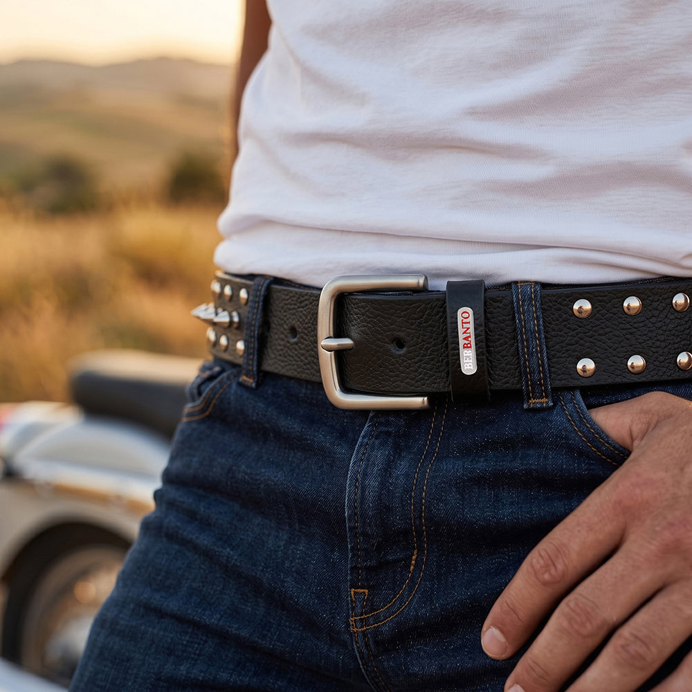 Berbanto Rogue Full-Grain Studded Leather Belt