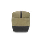 Urban Voyager Dopp Kit – Olive Canvas & Black Leather Travel Toiletry Bag