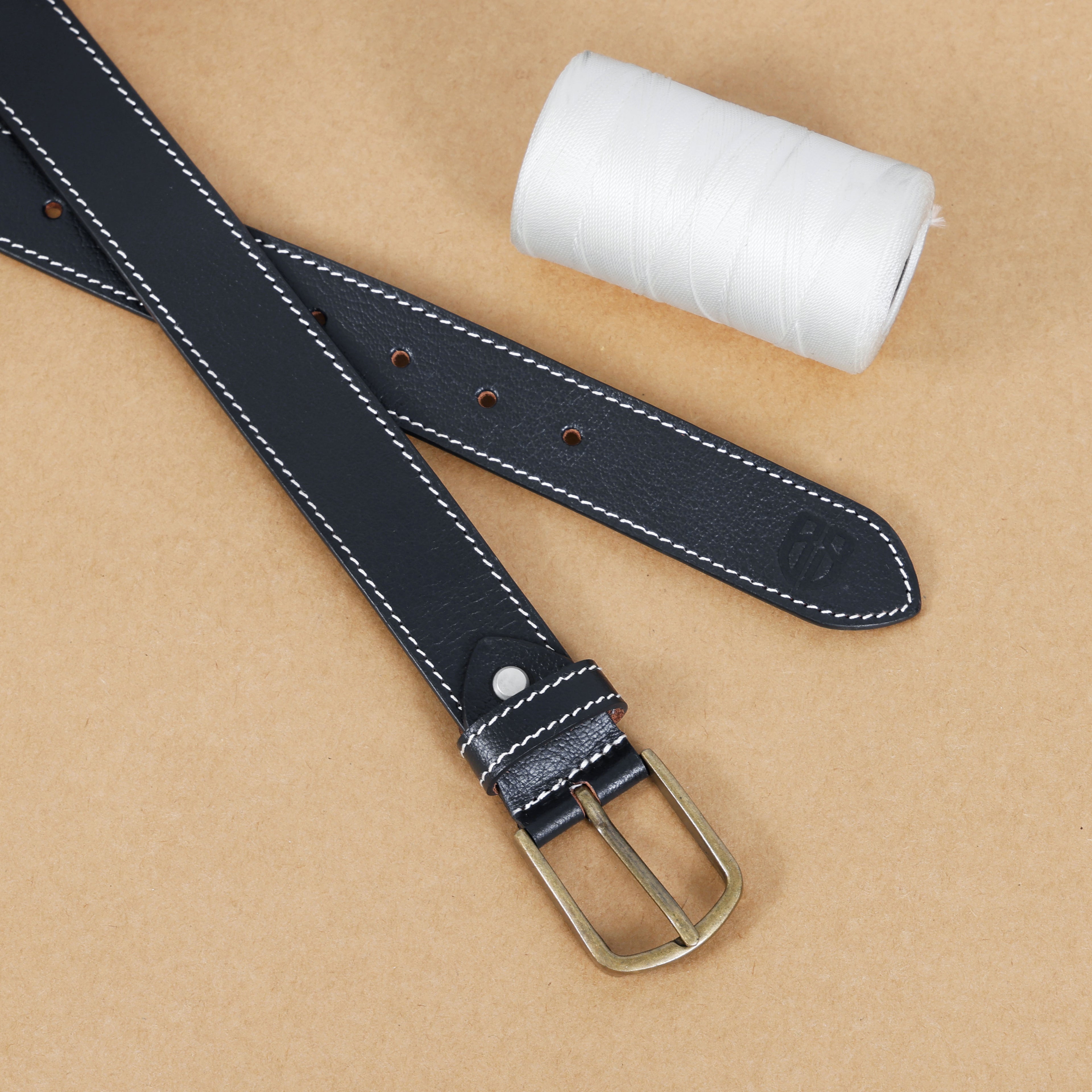 Berbanto Milano Stitch Leather Belt - Black