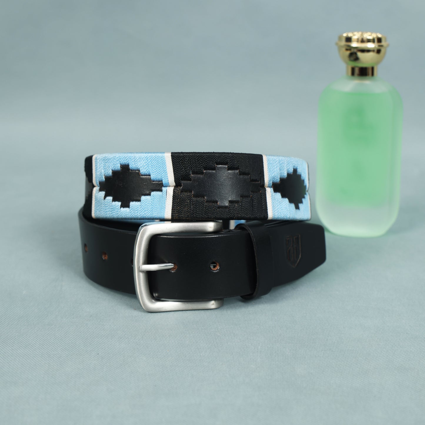 Polo Woven Black Leather Belt – Handcrafted Argentinian-Inspired Embroidered Belt with Silver Buckle