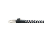 Golf Stretch Belt – Navy & White Chevron with Black Leather Trim