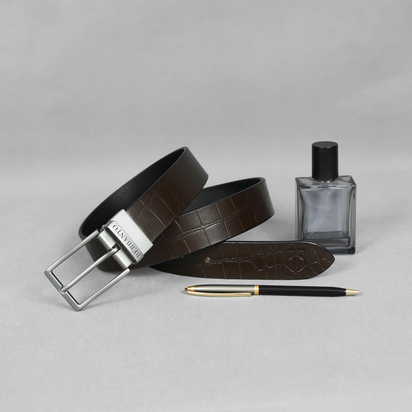 Berbanto® Premium Reversible Belt – Single Leather | Croc & Full-Grain | No-Paste Craftsmanship