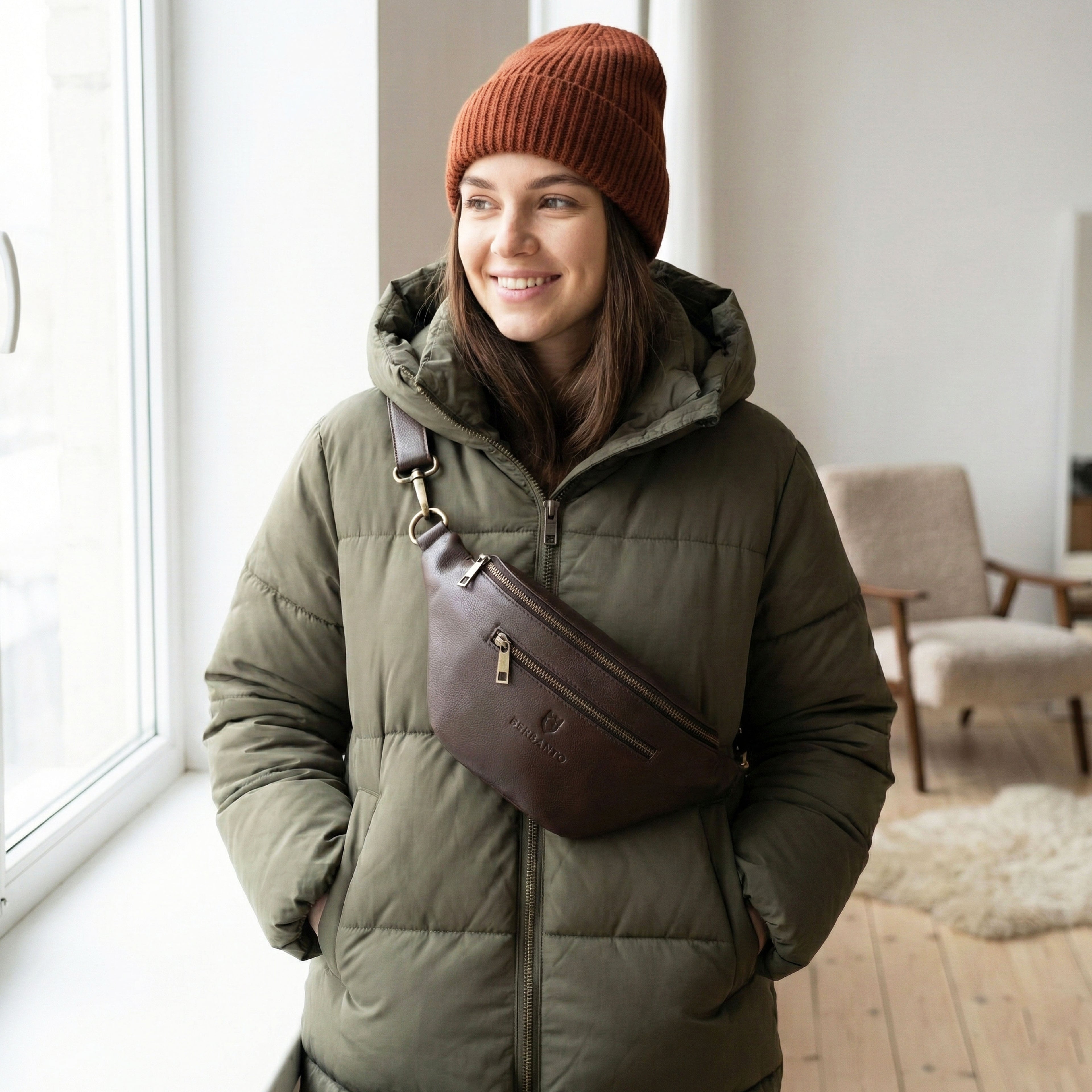 Berbanto Viceroy Sling | Espresso Brown Leather Crossbody Bag for Men & Women