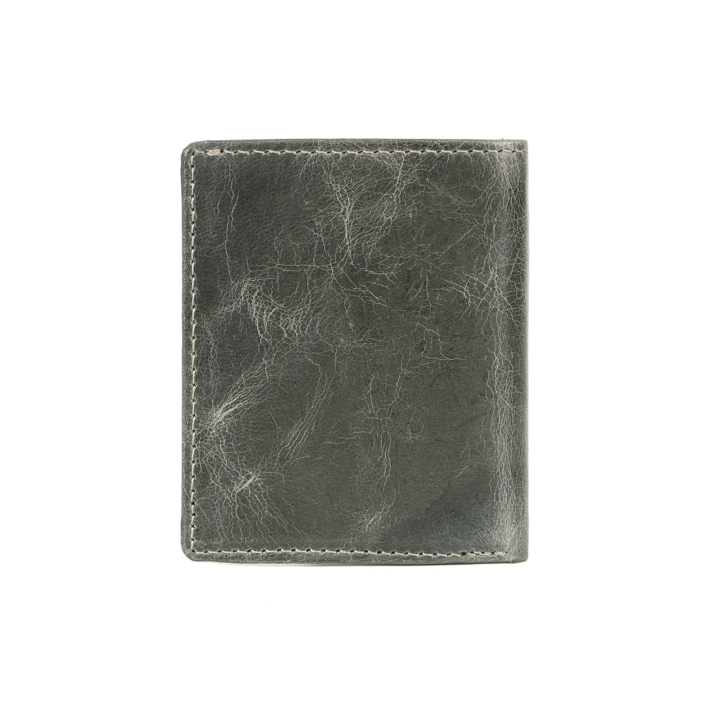 Berbanto Vintage Slate Bifold Wallet – Distressed Full-Grain Leather