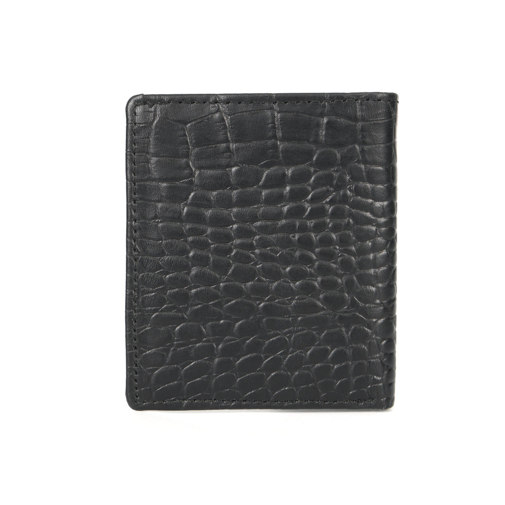 Berbanto Obsidian Croco Bifold Wallet – Full-Grain Leather