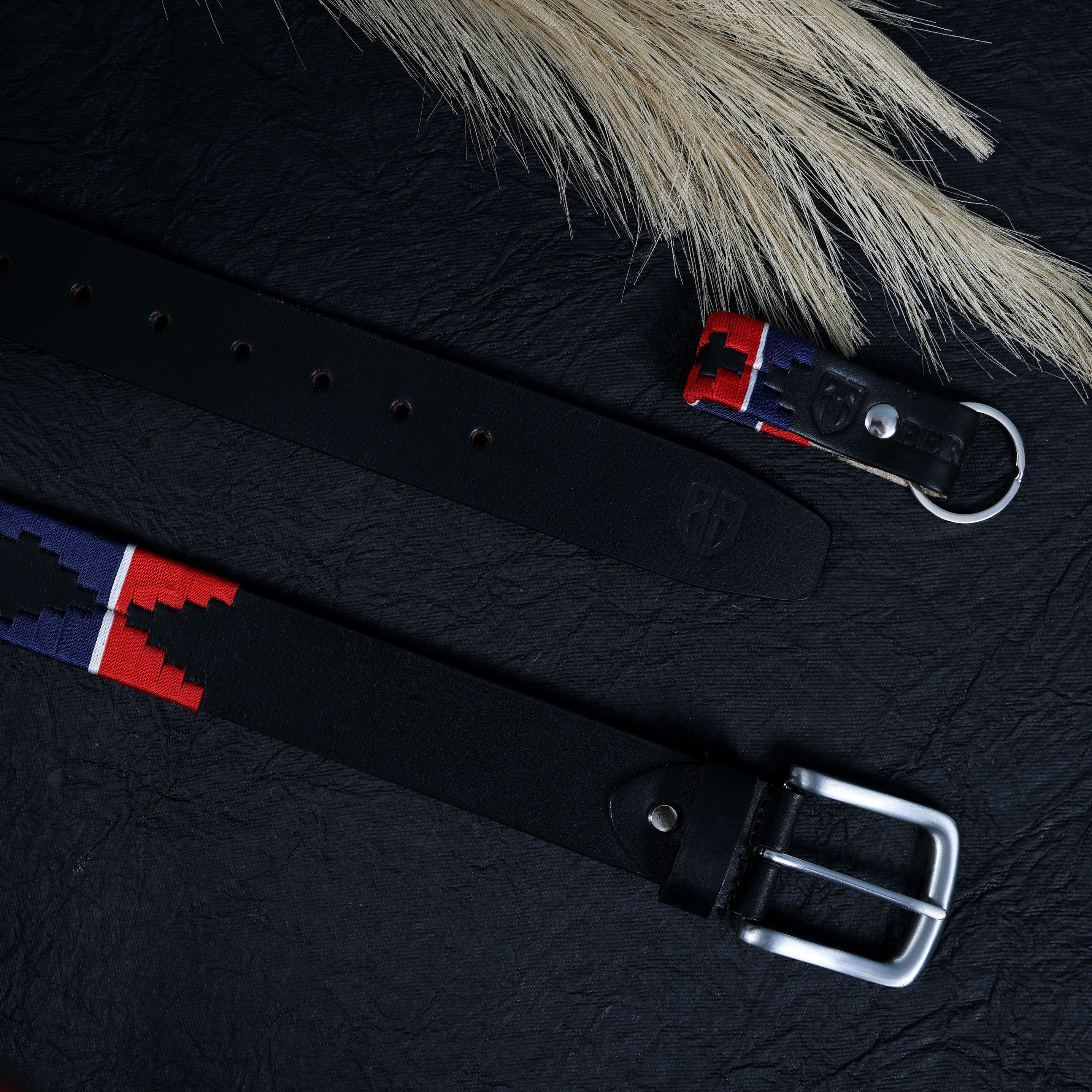 Polo Woven Black Leather Belt – Handcrafted Argentinian-Inspired Embroidered Belt with Silver Buckle