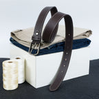 Berbanto Oxford Stitch Leather Belt - Dark Brown