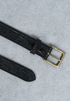 Black Leather Western Belt with Western Engraved Black Buckle + Free Antique Plain Buckle