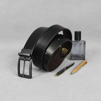 Berbanto® Premium Reversible Belt – Single Leather | Croc & Full-Grain | No-Paste Craftsmanship