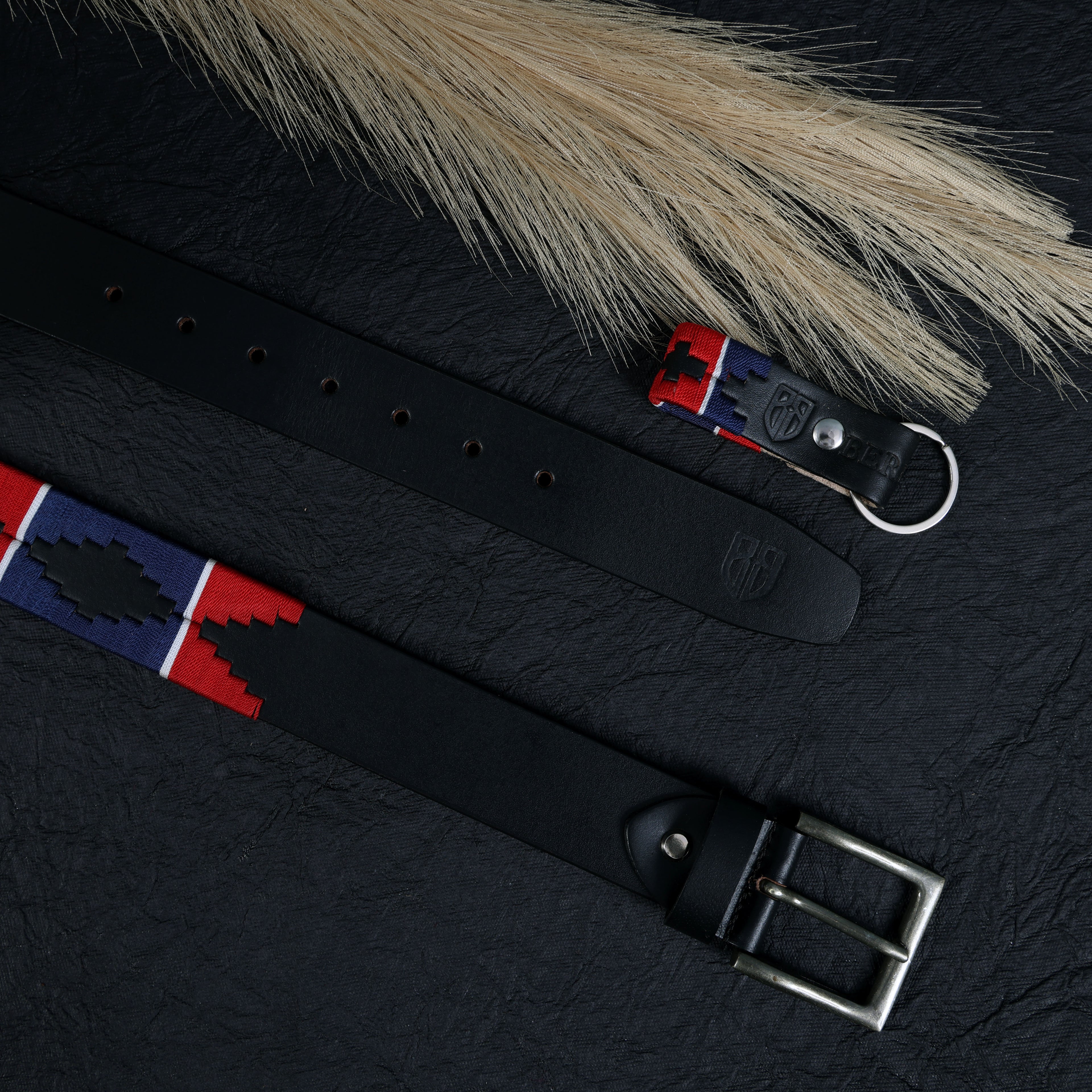 Polo Woven Black Leather Belt – Handcrafted Argentinian-Inspired Embroidered Belt with Antique Buckle