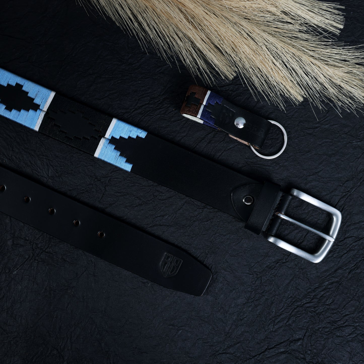 Polo Woven Black Leather Belt – Handcrafted Argentinian-Inspired Embroidered Belt with Silver Buckle