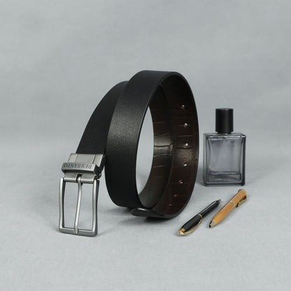 Berbanto® Premium Reversible Belt – Single Leather | Croc & Full-Grain | No-Paste Craftsmanship