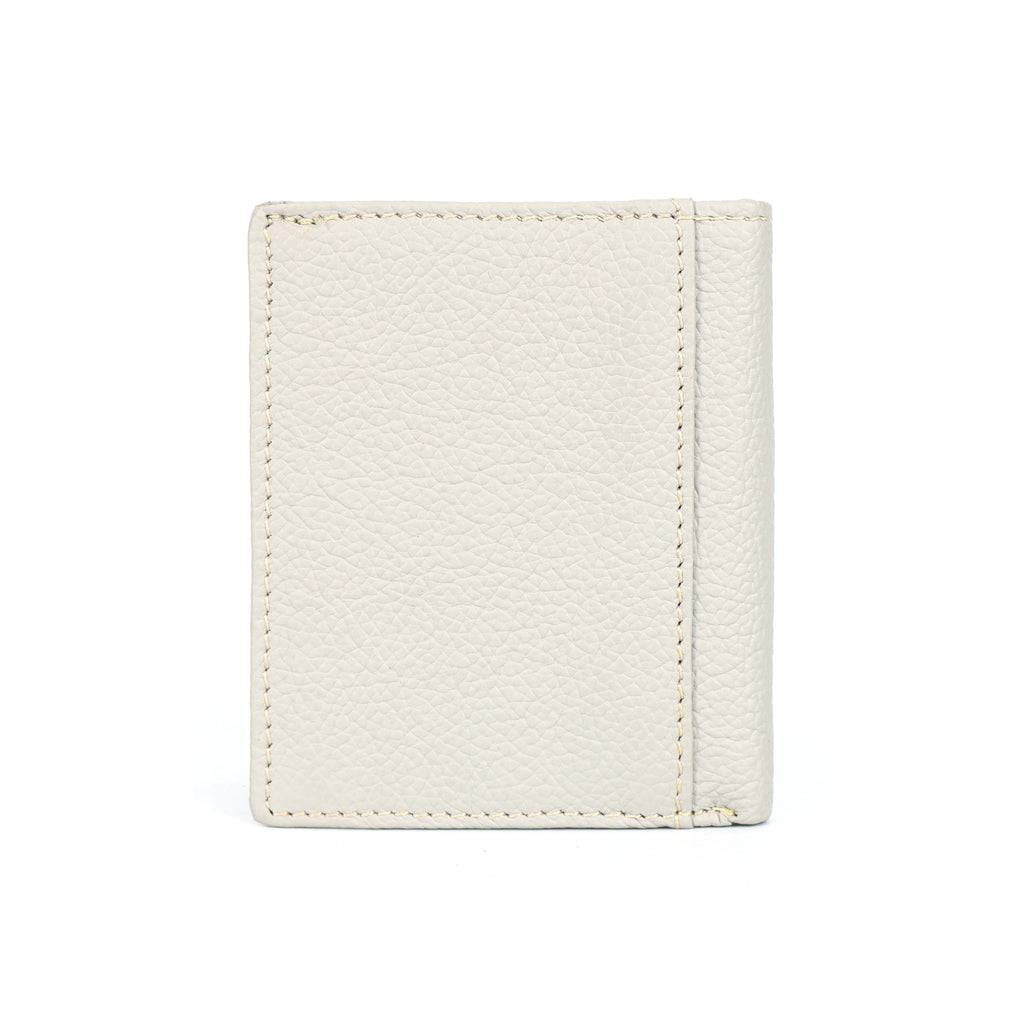 Berbanto Ivory Pebble Bifold Wallet – Full-Grain Leather