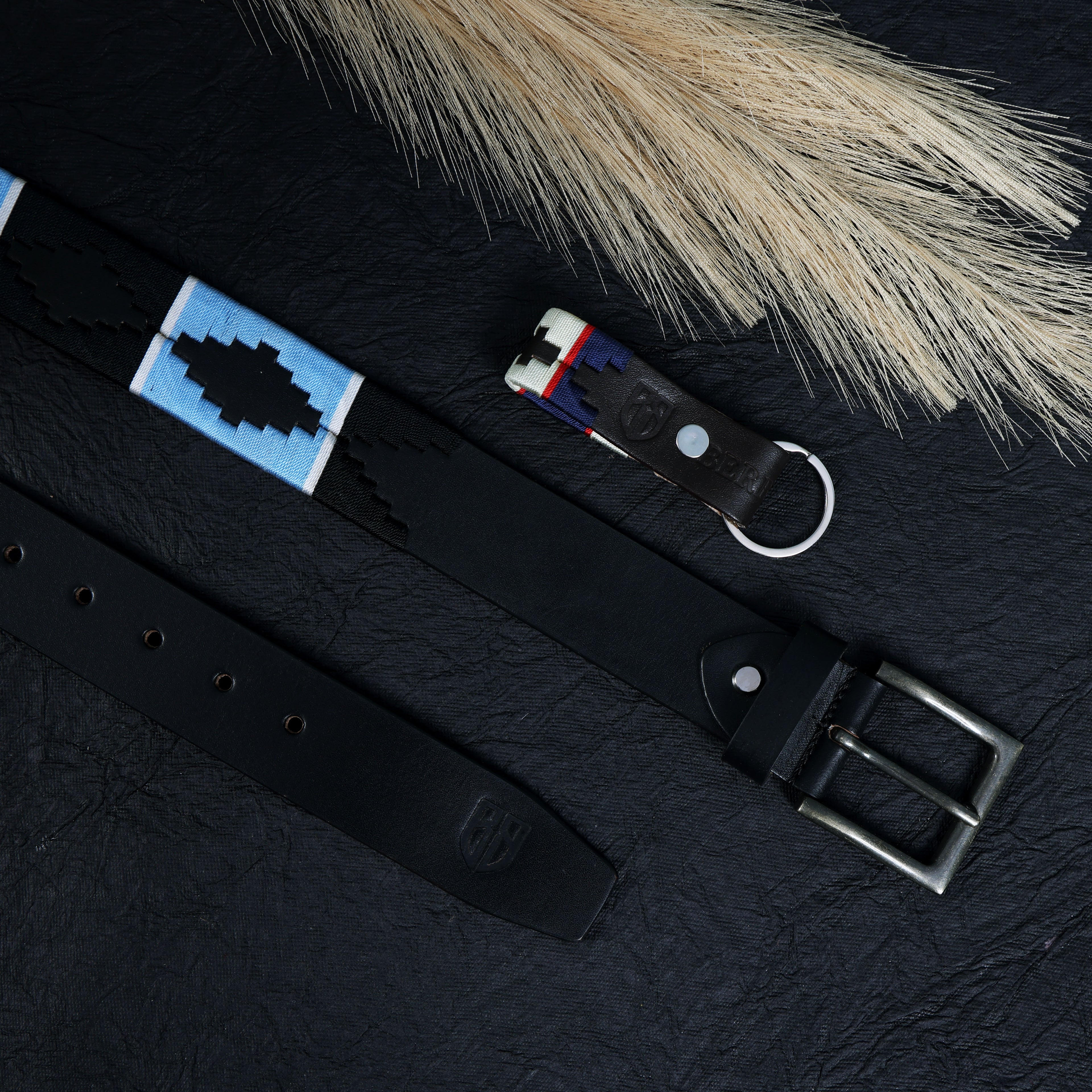 Polo Woven Black Leather Belt – Handcrafted Argentinian-Inspired Embroidered Belt with Antique Buckle