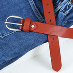 Berbanto Serpina – Amber Tan Top-Grain Leather Snake Texture Belt