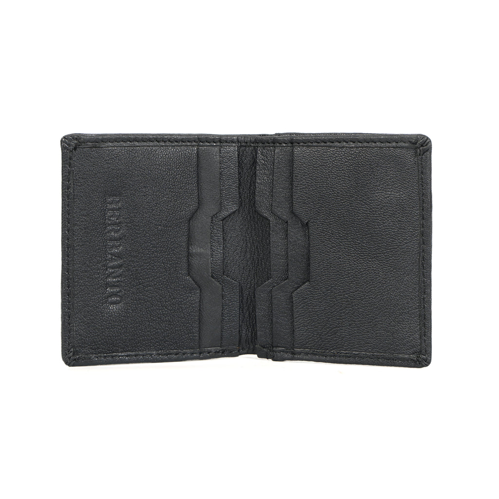 Berbanto Midnight Pebble Bifold Wallet – Pebbled Full-Grain Leather