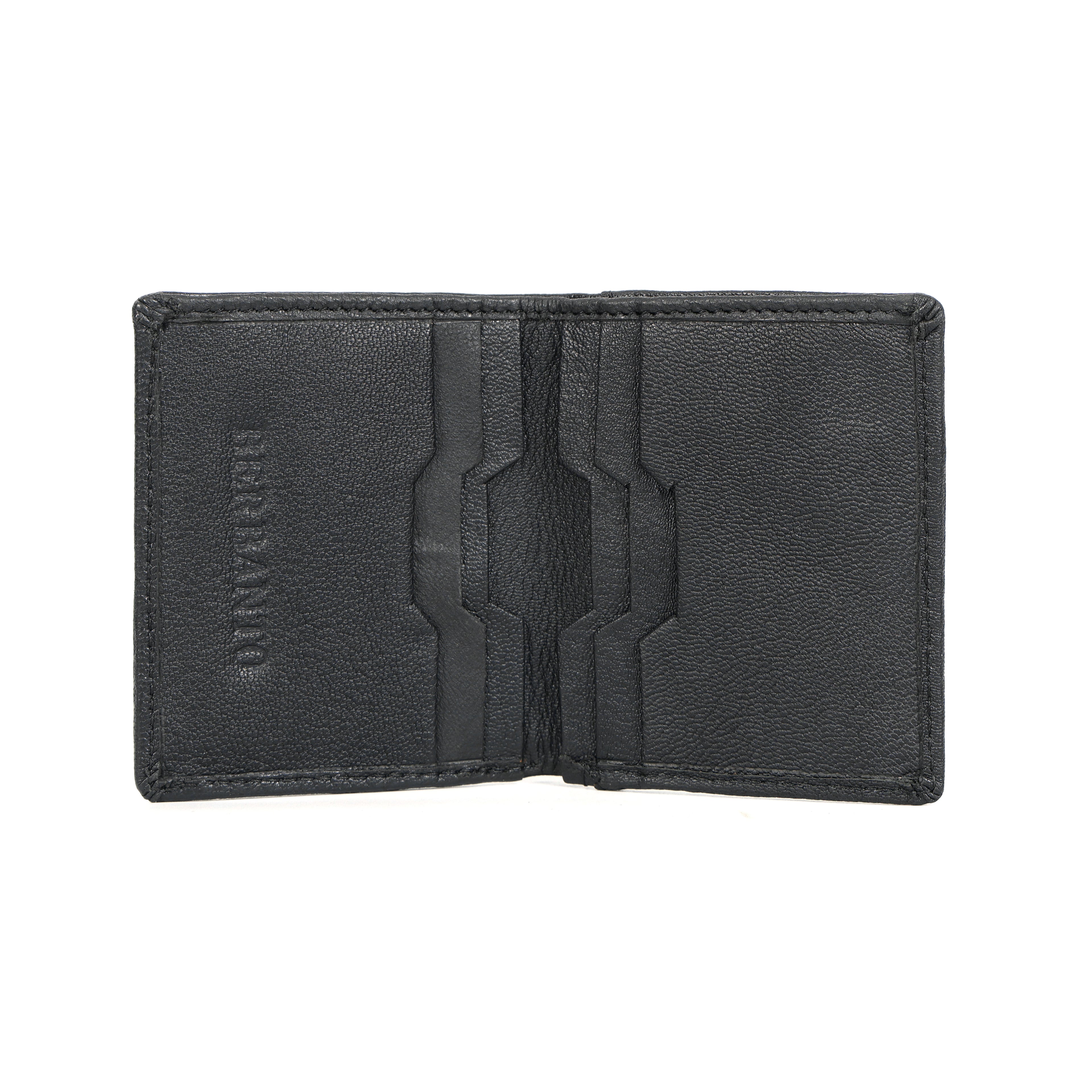 Berbanto Midnight Pebble Bifold Wallet – Pebbled Full-Grain Leather