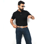 Berbanto Natural Leather Western Belt with Western Engraved Silver Buckle + Free Antique Plain Buckle