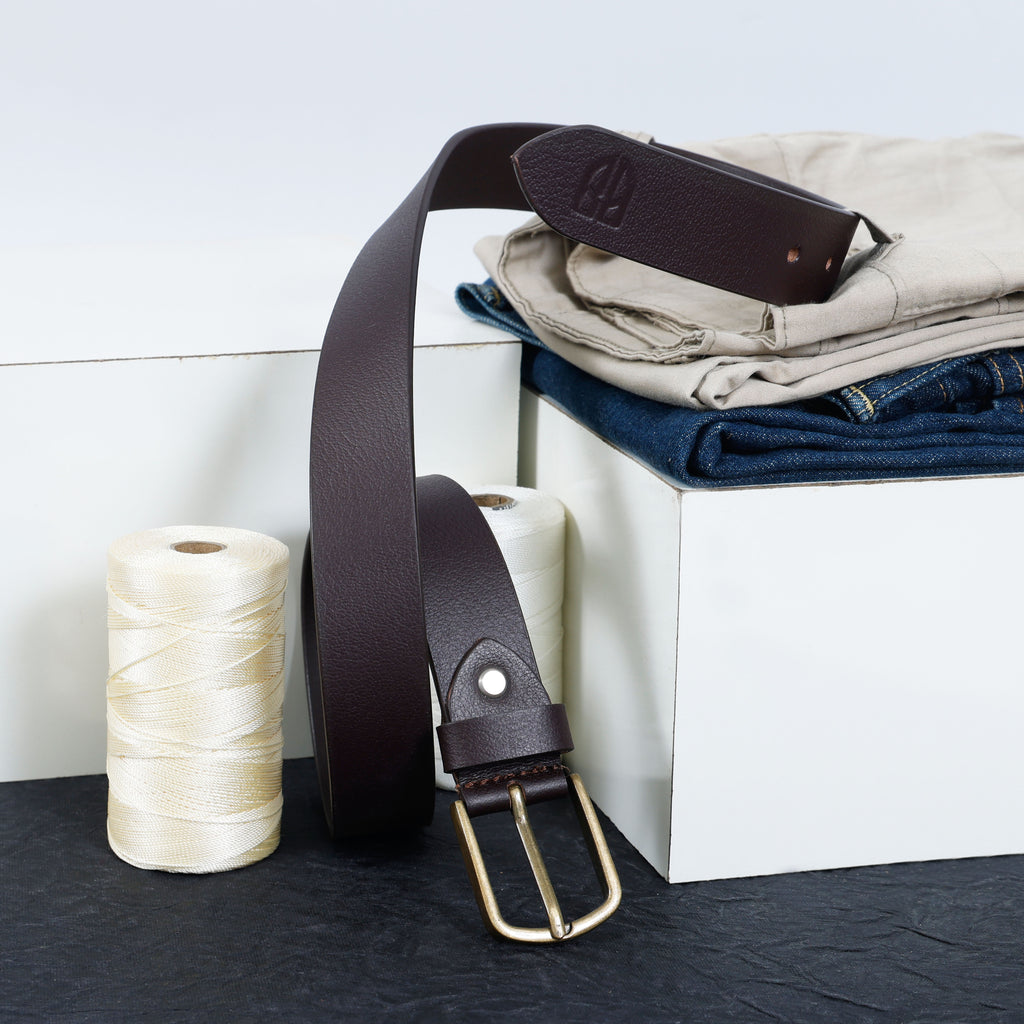 Berbanto Oxford Leather Belt - Dark Brown